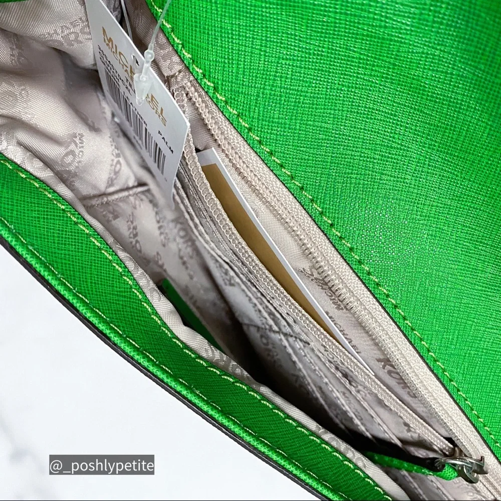 NWT Michael Kors green wallet clutch shoulder bag - Picture 5 of 13